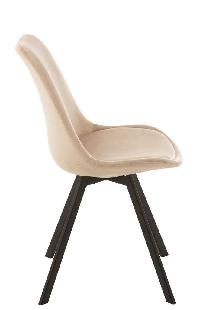 Stoel Helene Metaal/Textiel Beige - J-LINE
