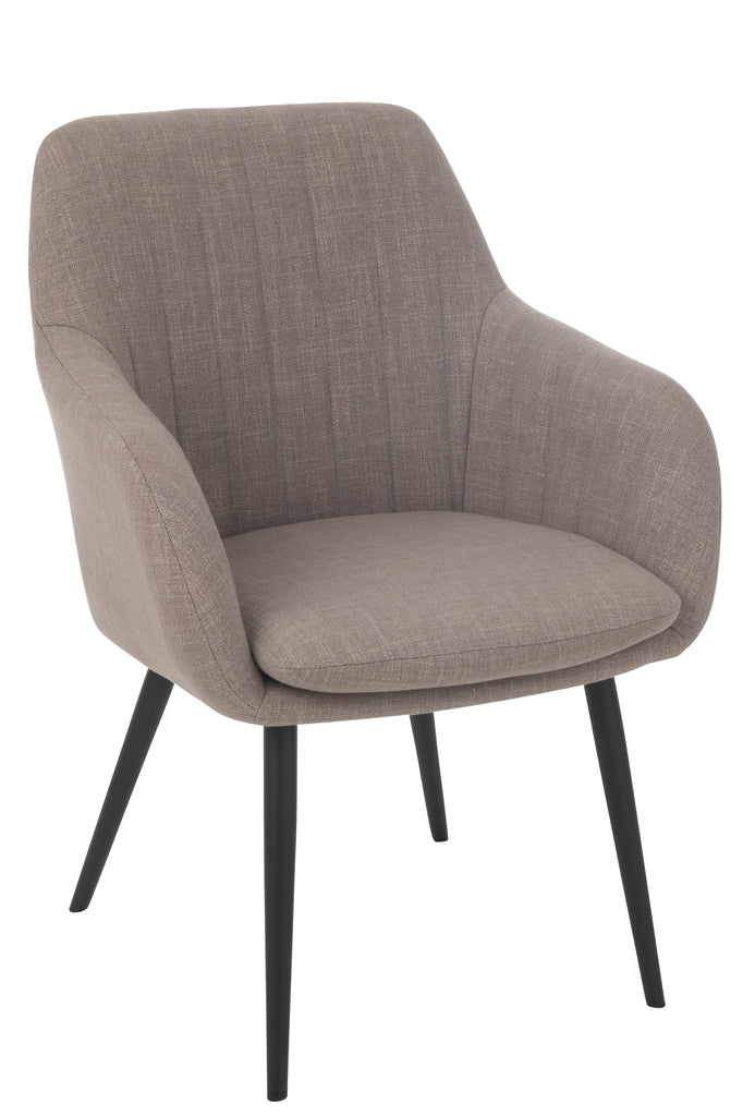 Armstoel Miles Staal/Schuim Taupe - J-LINE