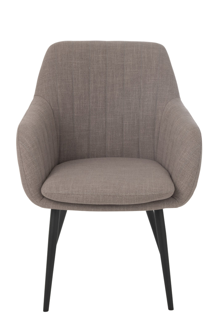 Armstoel Miles Staal/Schuim Taupe - J-LINE