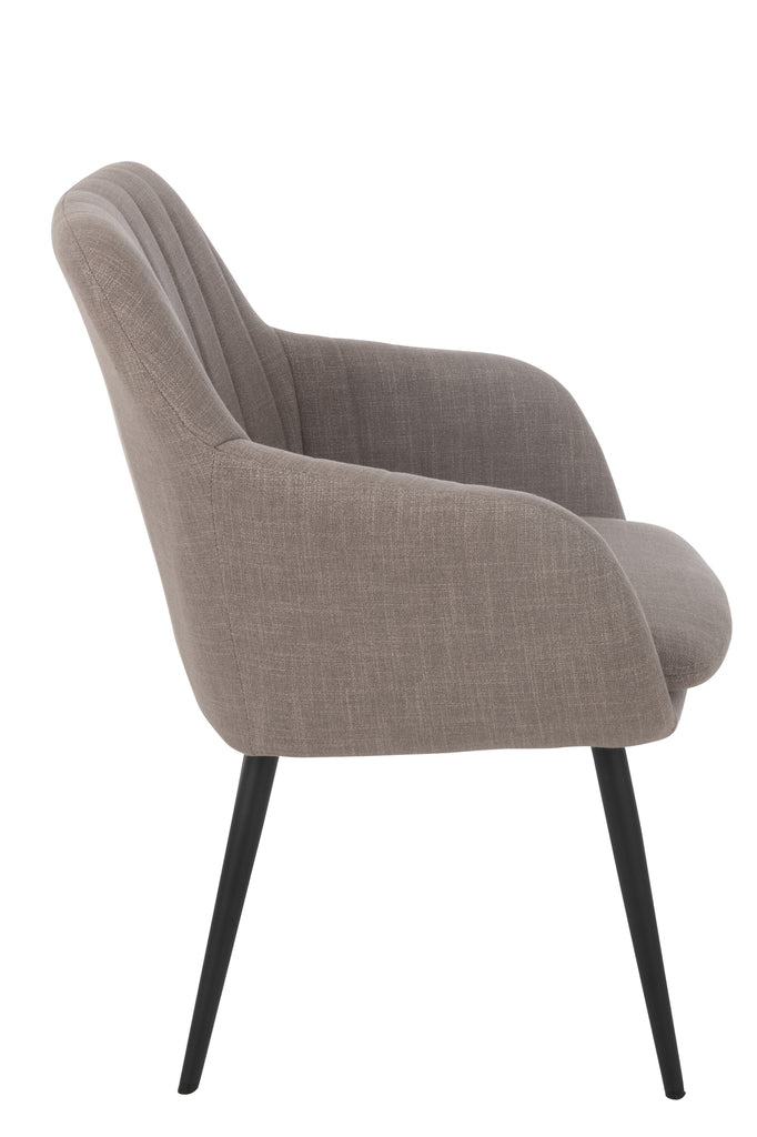 Armstoel Miles Staal/Schuim Taupe - J-LINE