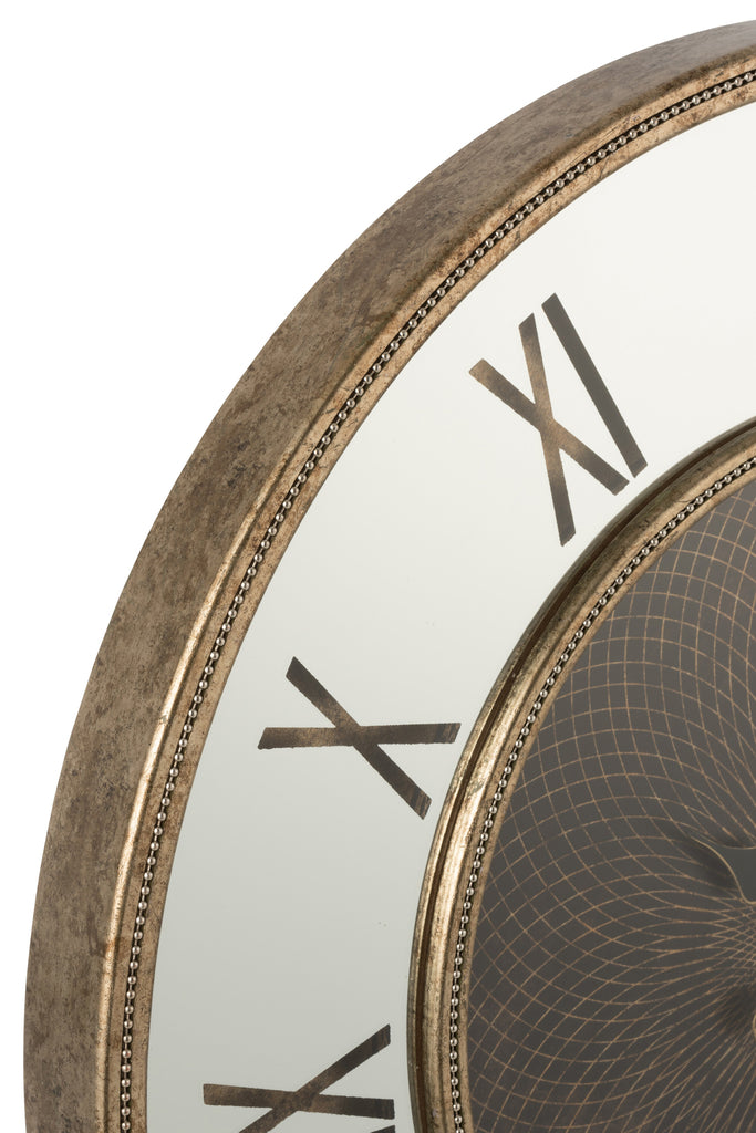 Klok LED-spiegel antiek goud L JL