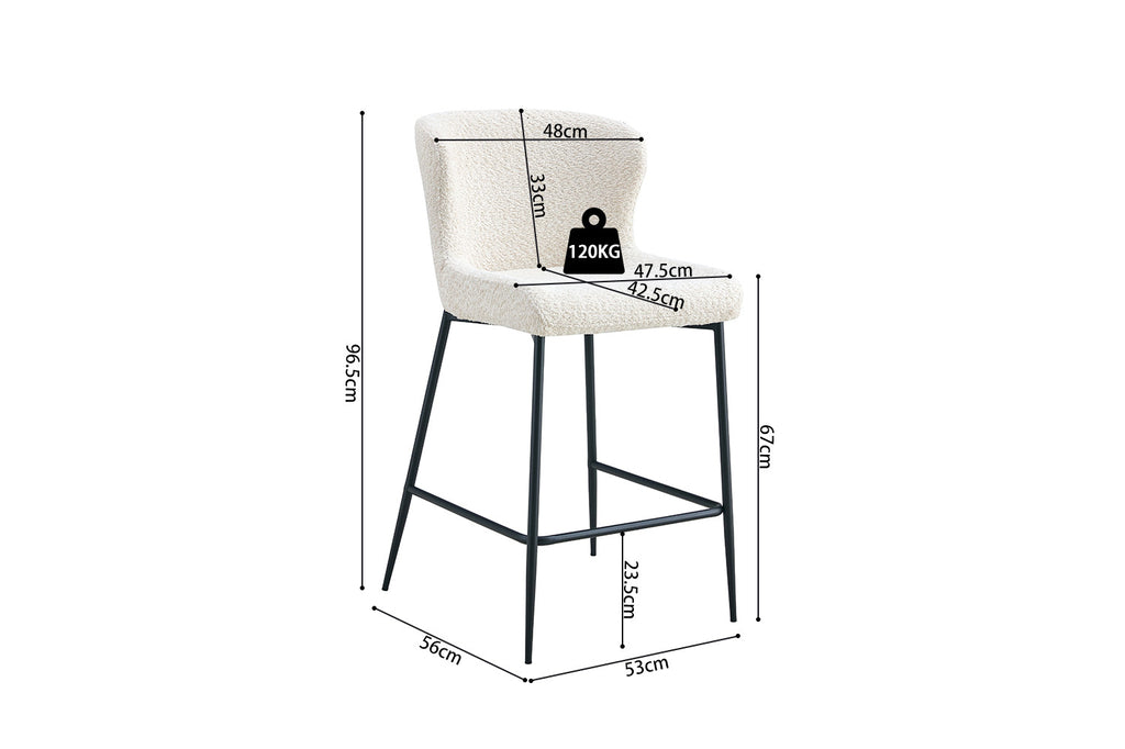 Counterstoel 'Lisa' Bouclé Ecru  RS