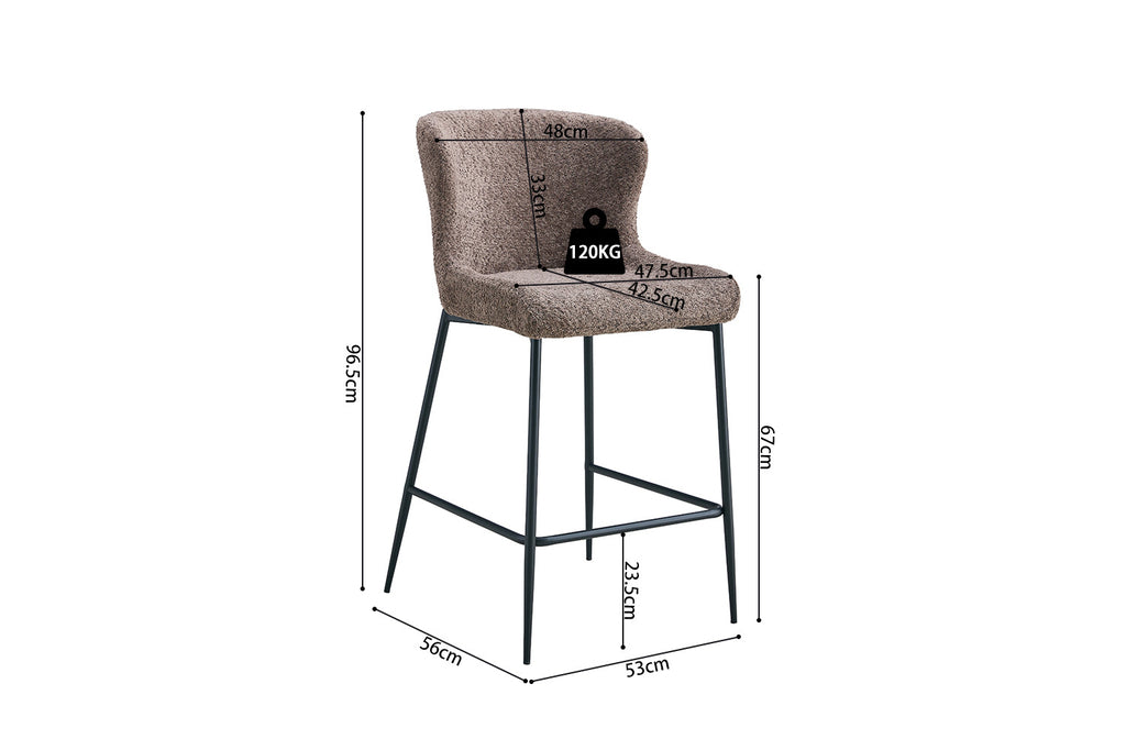 Counterstoel 'Lisa' Bouclé Zand  RS