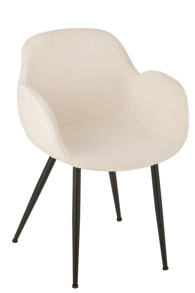 Eetkamerstoel Stof/Metaal Wit - J-LINE