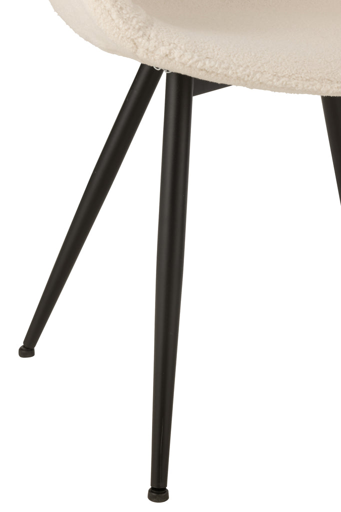 Eetkamerstoel Stof/Metaal Wit - J-LINE