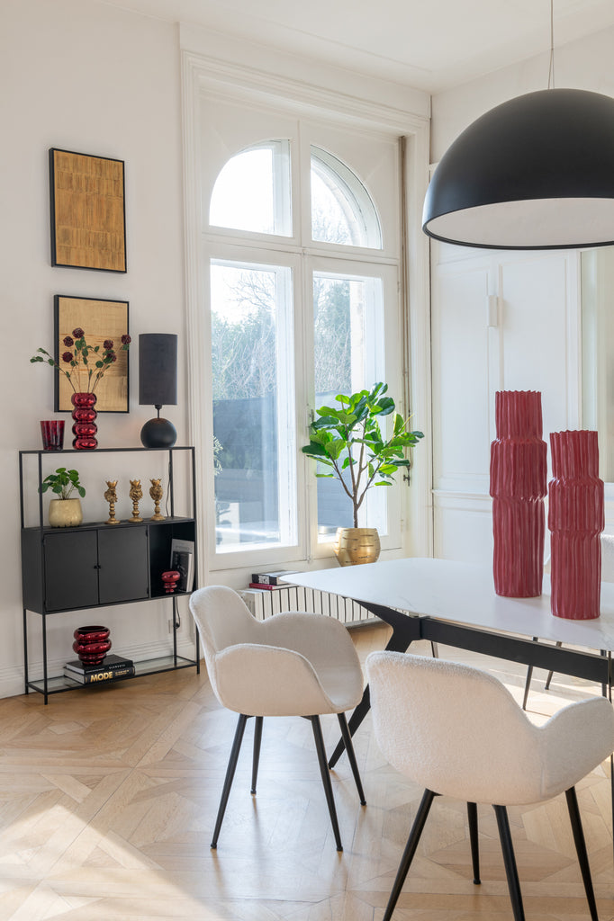 Eetkamerstoel Stof/Metaal Wit - J-LINE