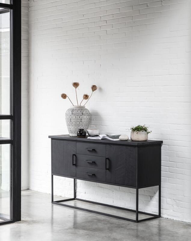 Dressoir Timeless DTP - 2 deuren, 3 laden zwart