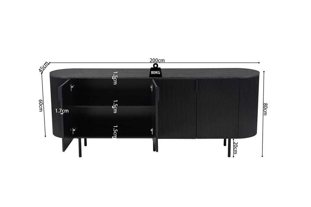 Dressoir 'Lagos' 200 cm decor donkerbruin RS