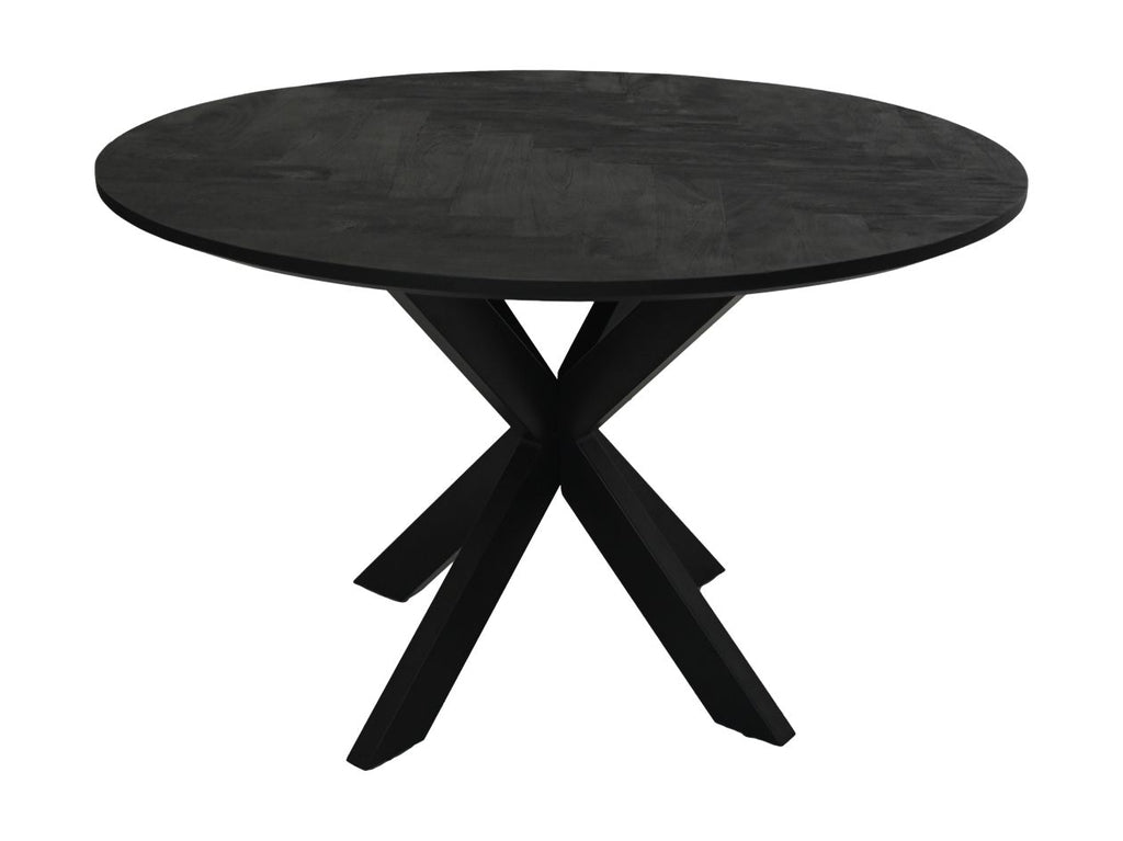 Eettafel Mozaik Verona rond - 120x120x77 - Zwart - Mangohout/metaal HSM