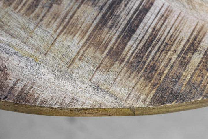 Eettafel Valencia - ø120 cm - Naturel/zwart - Mangohout/metaal HSM