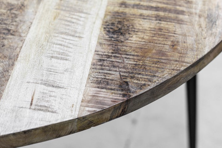 Eettafel Valencia - ø120 cm - Naturel/zwart - Mangohout/metaal HSM