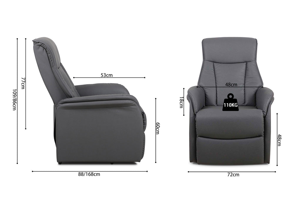 Relaxfauteuil Miami elektrisch - grijs RS