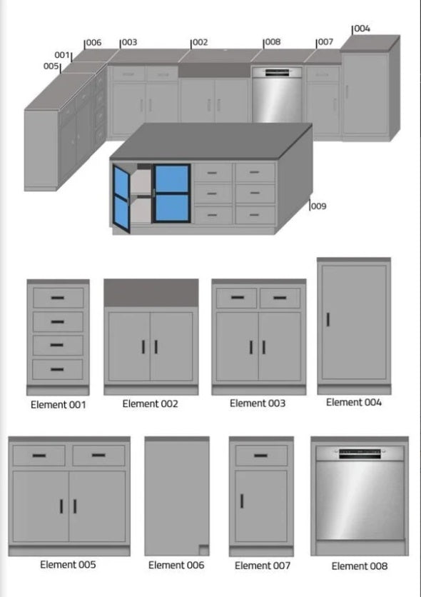Landelijke keuken - element nr. 12 voor inbouwoven