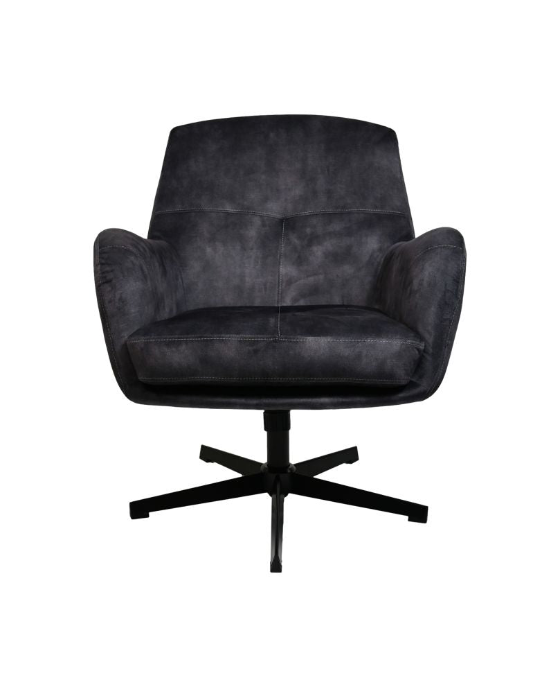 Fauteuil Cleveland - 75x73x88 - Grey/black - Adore/metaal