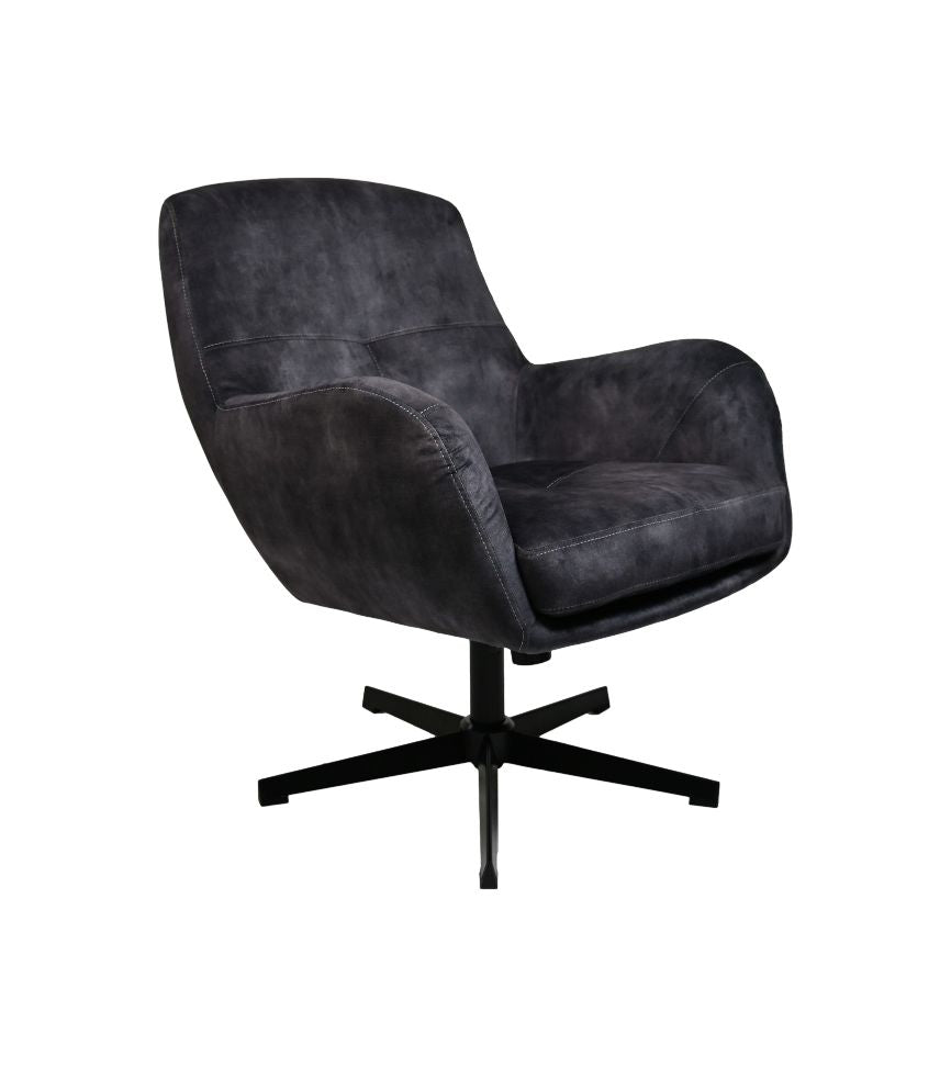 Fauteuil Cleveland - 75x73x88 - Grey/black - Adore/metaal