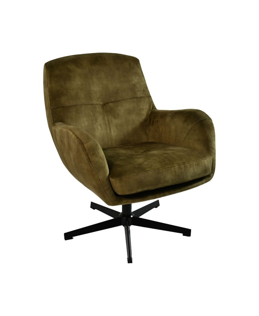 Fauteuil Cleveland - 75x73x88 - Green/black - Adore/metaal