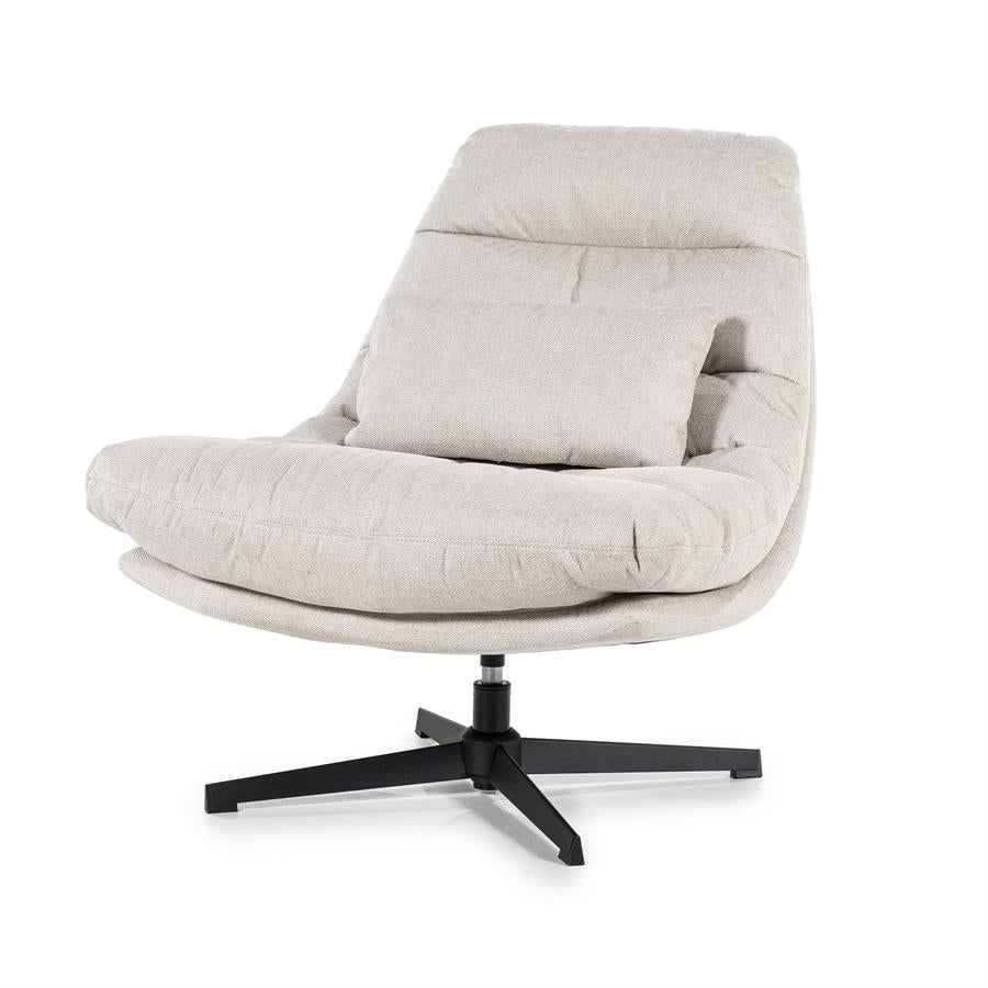 Fauteuil Cooper roterend - polyester - bruin, beige of grijs - ELEO