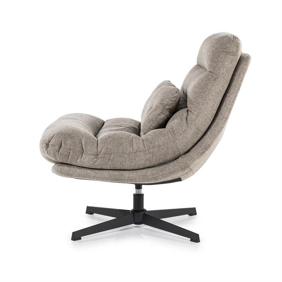 Fauteuil Cooper roterend - polyester - bruin, beige of grijs - ELEO