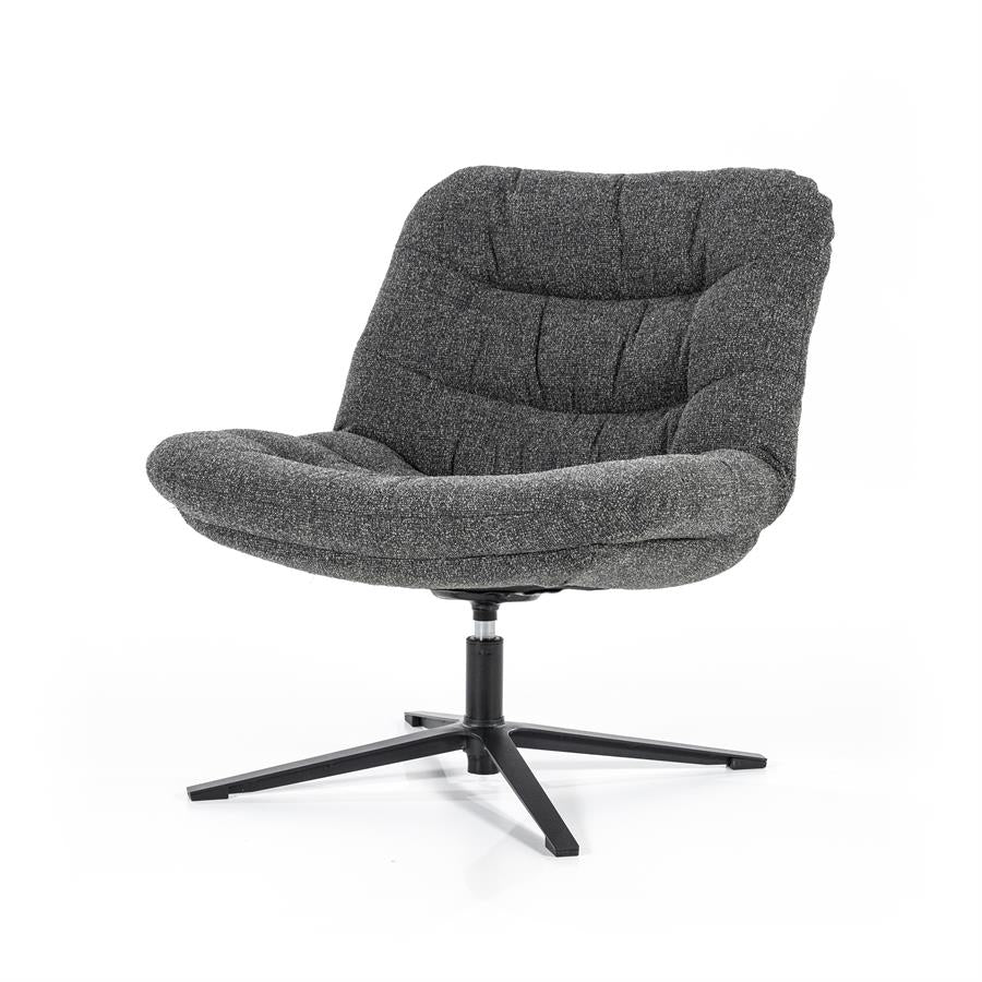 Fauteuil Danica EL roterend - polyester: antraciet, mosgroen, beige of grijs - ELEO