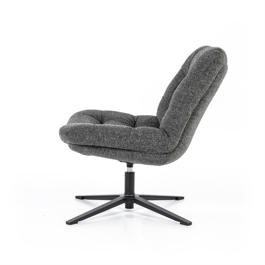 Fauteuil Danica EL roterend - polyester: antraciet, mosgroen, beige of grijs - ELEO