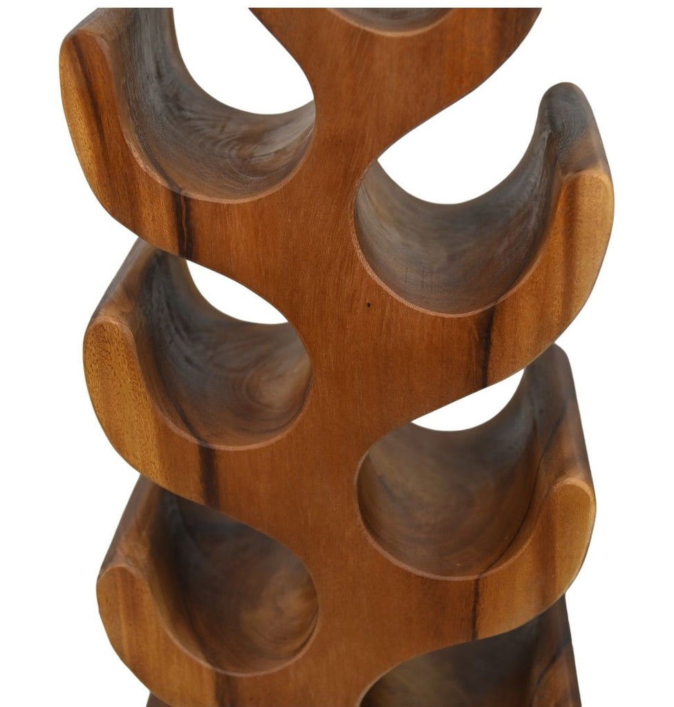 Flessenrek voor 12 flessen - Afmetingen: 29x19x100 - Naturel afwerking - Munggur HSM