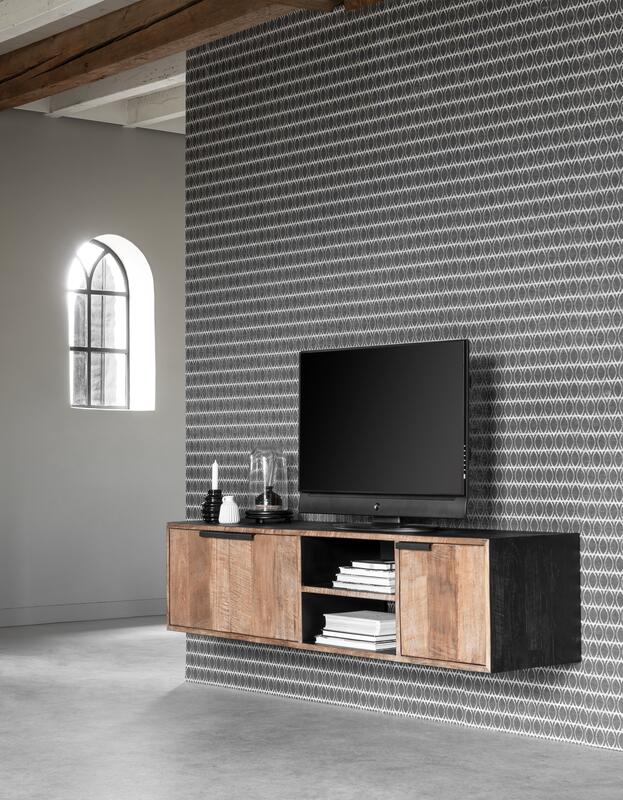 TV kast Cosmo hangend M, 3 deuren, 2 open rekken - DTP