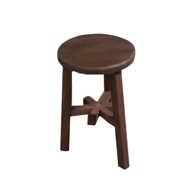 Ronde Kruk - bruin - teak HSM