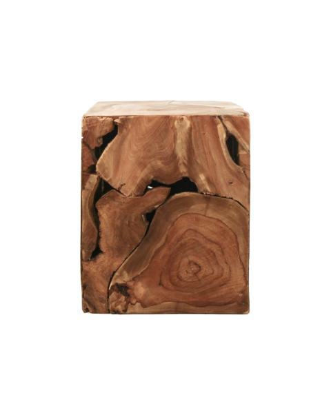 Kubus bijzettafel - 25x25 cm - teak - natuurlijke was HSM