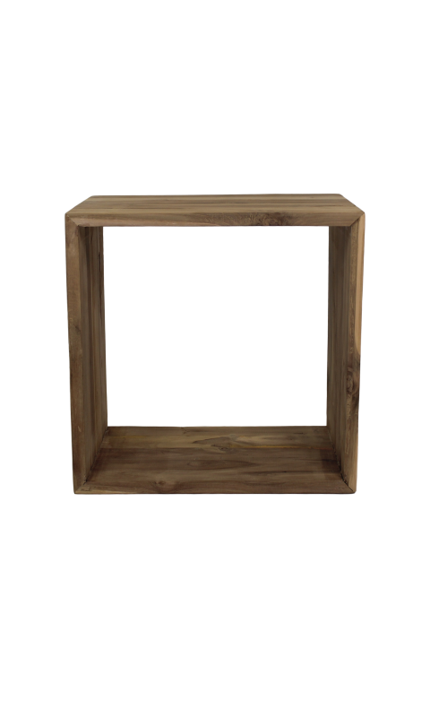 Kubus bijzettafel - gerecycled teak HSM