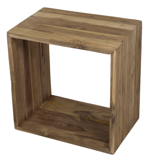 Kubus bijzettafel - gerecycled teak HSM