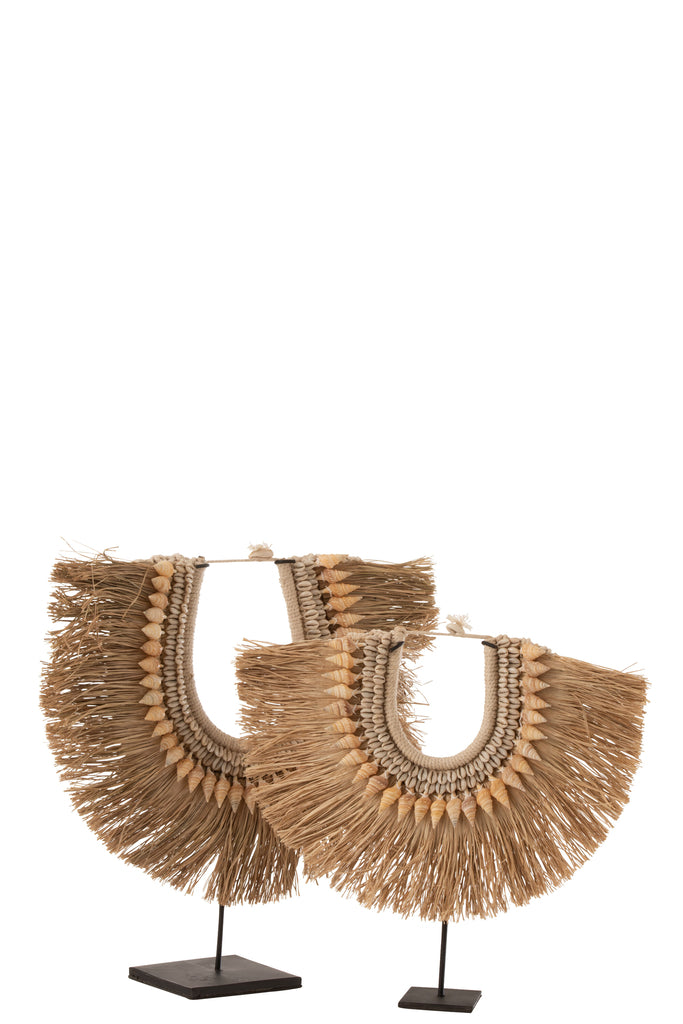 Ketting op standaard Dora schelpen/zeegras beige S - J-LINE