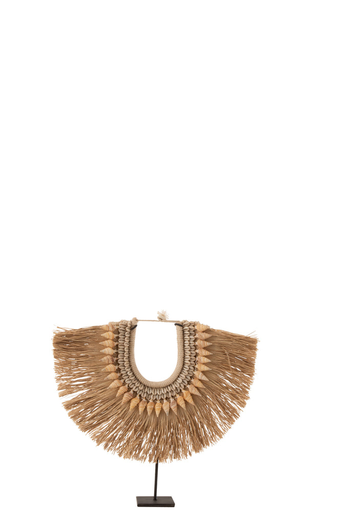 Ketting op standaard Dora Schelpen/Zeegras Beige L - J-LINE