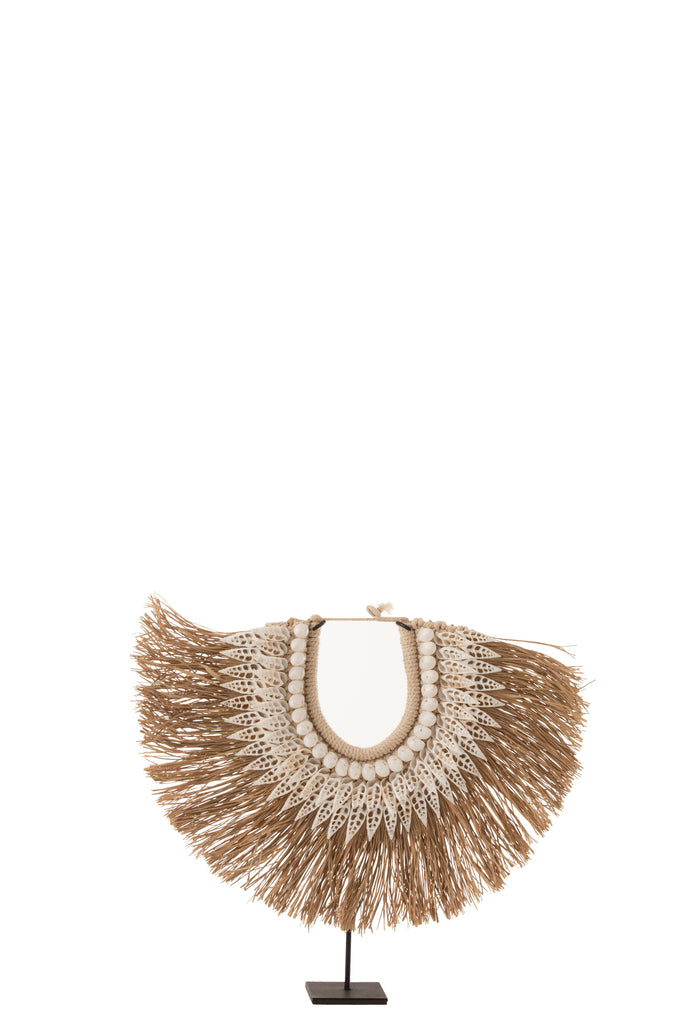 Ketting op standaard Dora schelpen/zeegras wit L - J-LINE