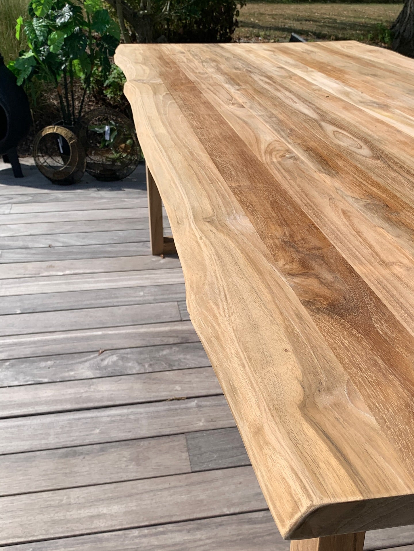 Boomstamtafel op houten onderstel - PROMOTIEPRIJS!