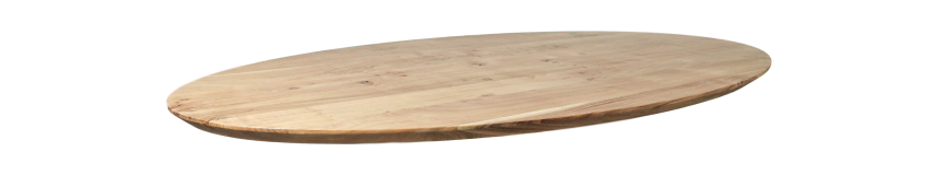 Ovaal tafelblad Zurich - 200x100x3,8 - Naturel - Acaciahout - HSM