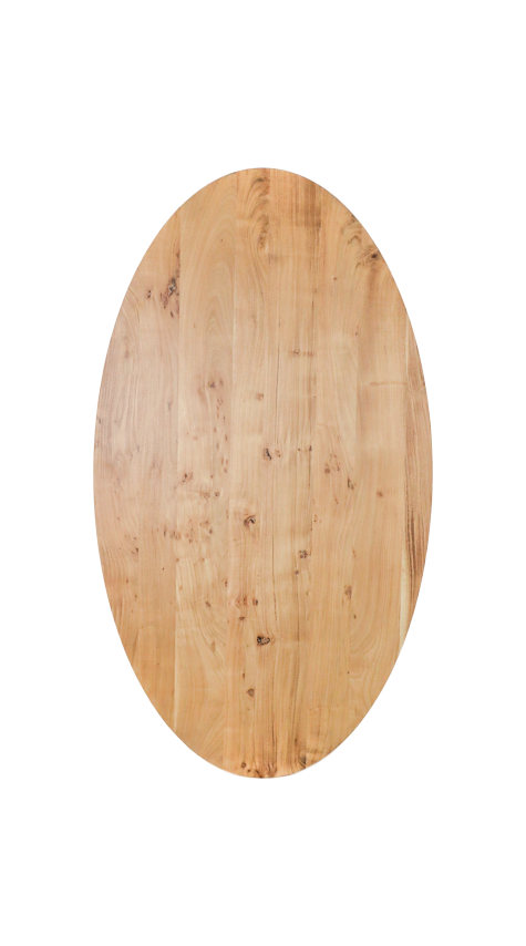 Ovaal tafelblad Zurich - 200x100x3,8 - Naturel - Acaciahout - HSM