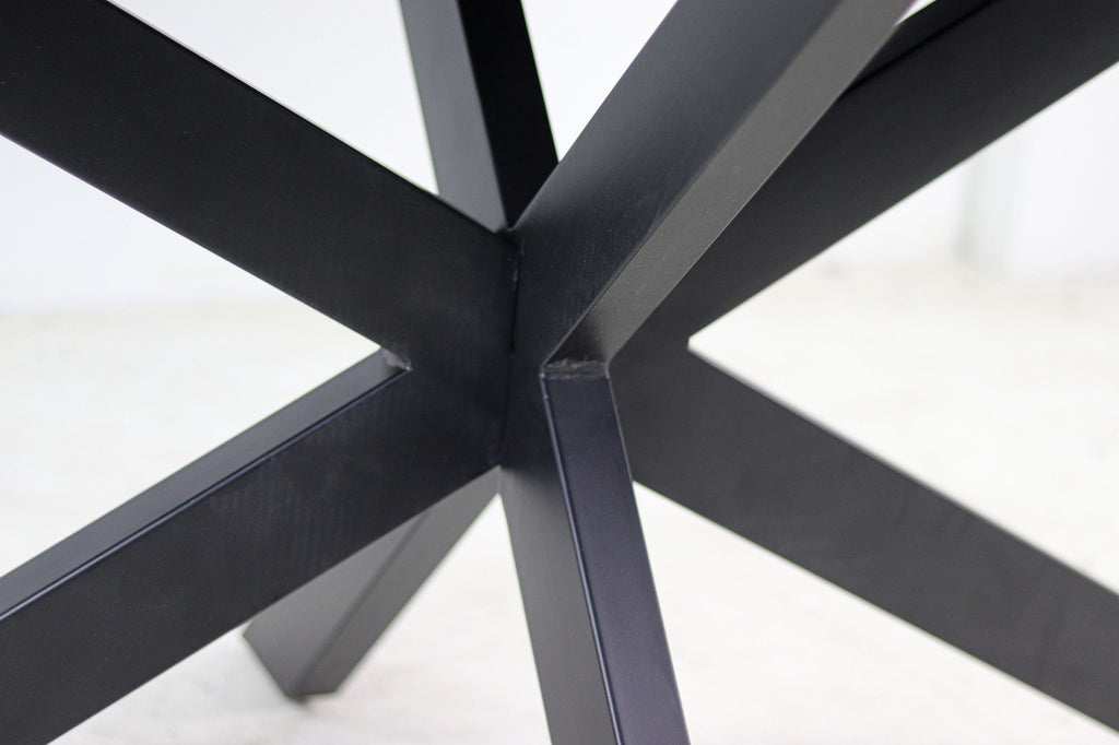 Eettafel Melbourne ovaal 220 Zwart - Mango/Metaal HSM