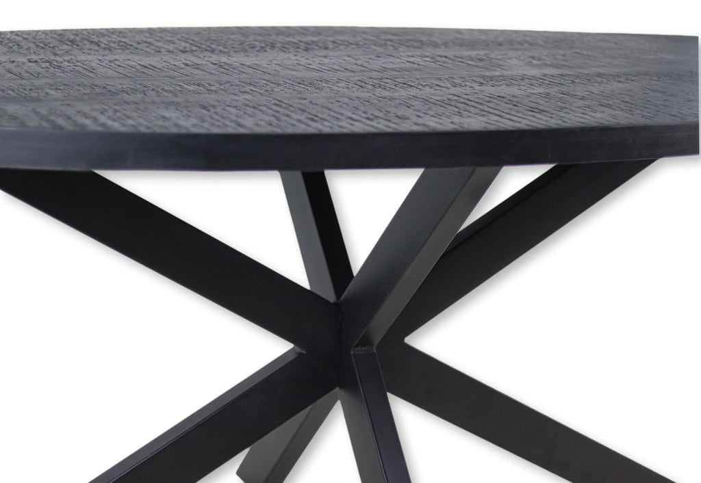 Eettafel Melbourne ovaal 220 Zwart - Mango/Metaal HSM