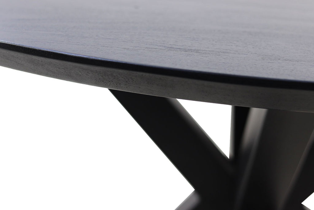 Eettafel Zurich ovaal 180 - zwart - Acacia/Metaal HSM