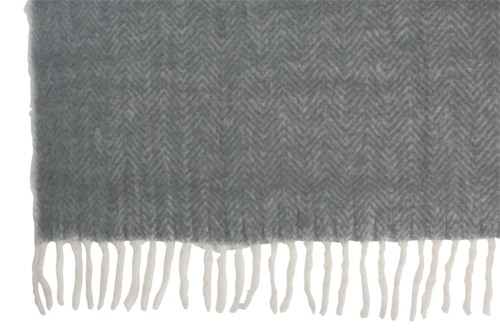 plaid Alpha Acryl/Wol Grijs/Wit - J-LINE