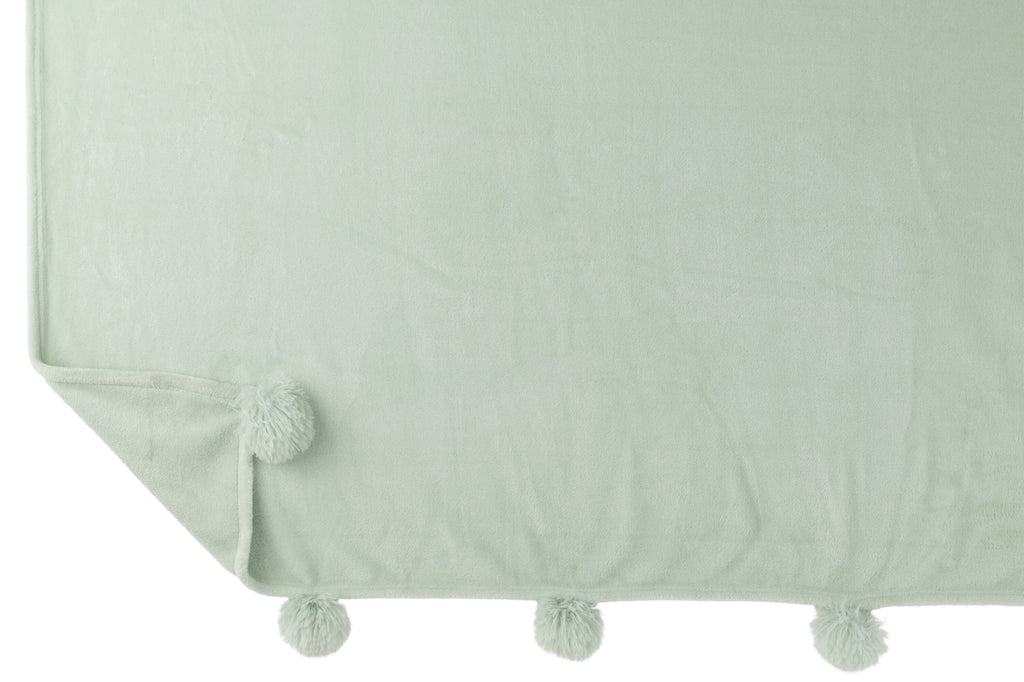 plaid Pompom Polyester Lichtgroen JL