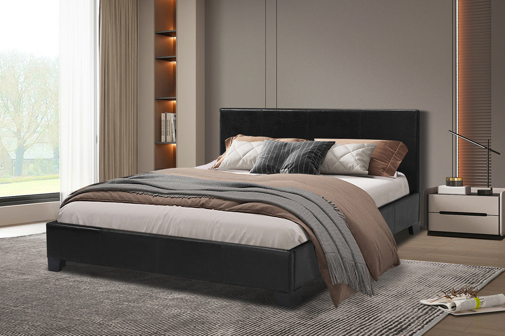 PROMO - Bed 'Roma' 160x200 PU Zwart - RS