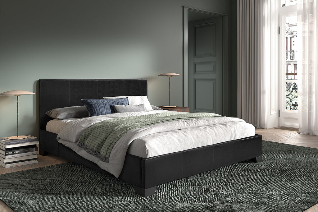 PROMO - Bed 'Roma' 160x200 PU Zwart - RS