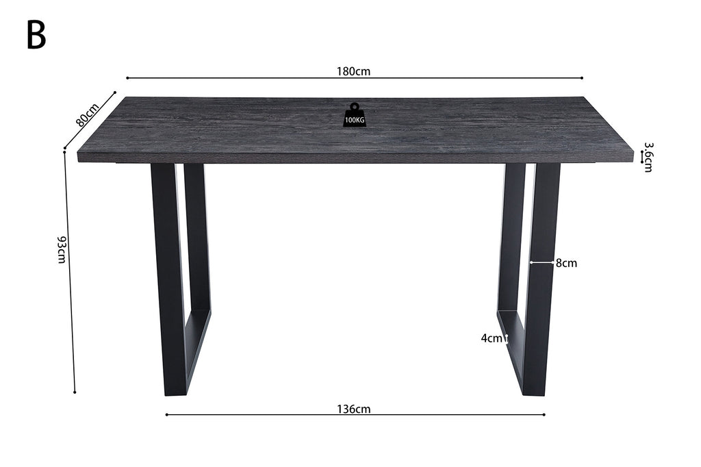 PROMO - Countertafel 'Alexander' 180 mango donkerbruin RS