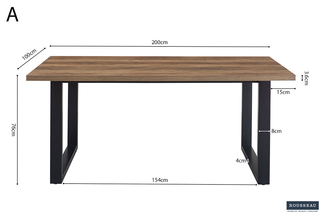 Tafel 'Alexander' 200 cm decor mango RS
