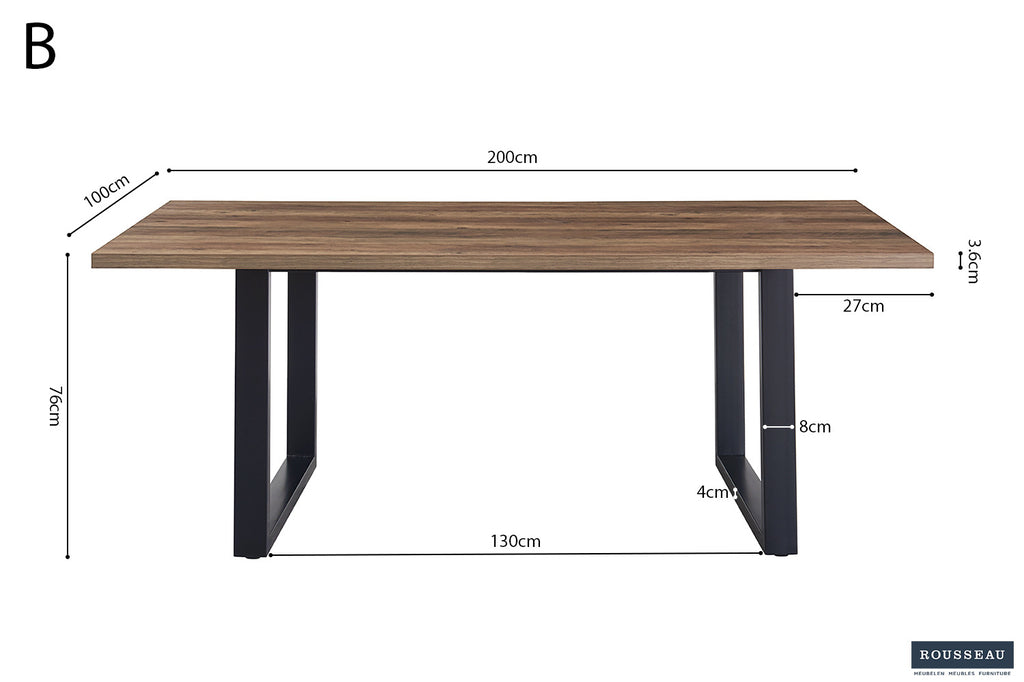Tafel 'Alexander' 200 cm decor mango RS