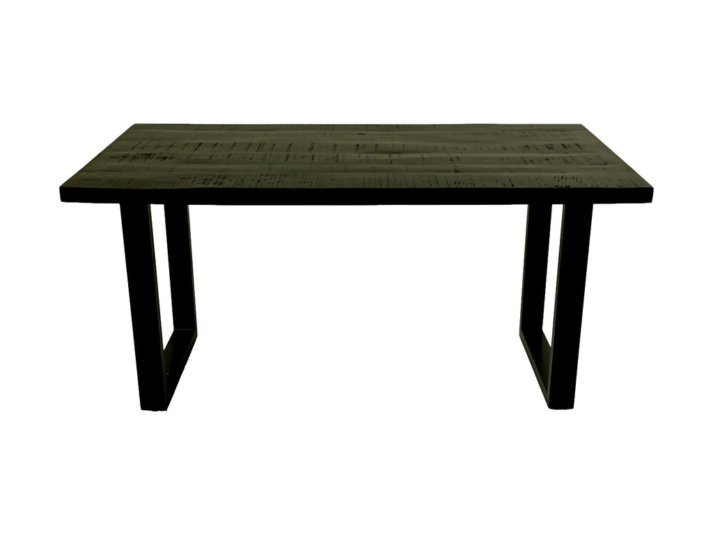 Rechthoekige eettafel Melbourne - 160x90x77 - zwart - mangohout/metaal