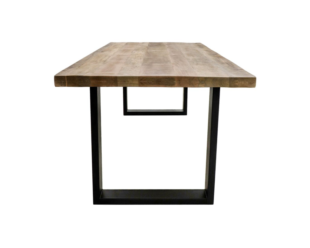 Rechthoekige eettafel Melbourne - 200x100x77 - Naturel/zwart - Mangohout/metaal - HSM