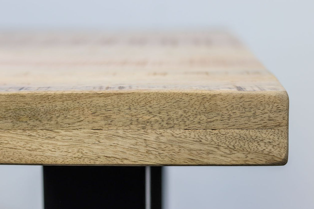 Rechthoekige eettafel Melbourne - 200x100x77 - Naturel/zwart - Mangohout/metaal - HSM