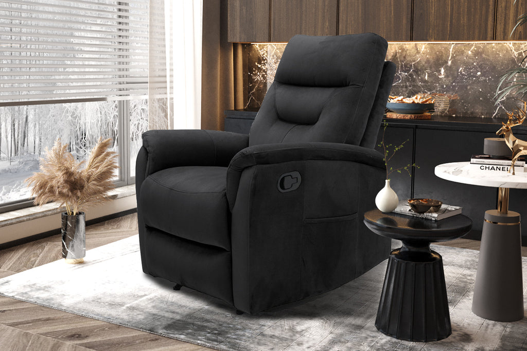 Relaxfauteuil 'Breda' stof zwart RS